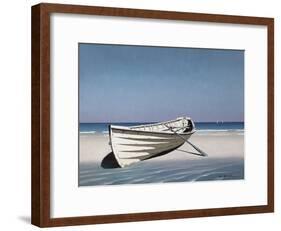 White Boat on Beach-Zhen-Huan Lu-Framed Photographic Print