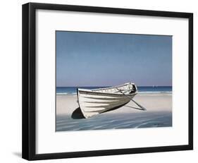 White Boat on Beach-Zhen-Huan Lu-Framed Photographic Print