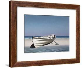 White Boat on Beach-Zhen-Huan Lu-Framed Photographic Print