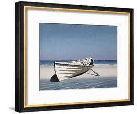 White Boat on Beach-Zhen-Huan Lu-Framed Photographic Print