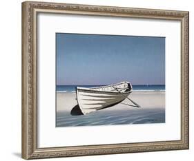 White Boat on Beach-Zhen-Huan Lu-Framed Photographic Print
