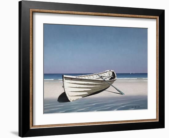 White Boat on Beach-Zhen-Huan Lu-Framed Photographic Print