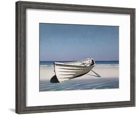 White Boat on Beach-Zhen-Huan Lu-Framed Photographic Print