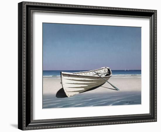 White Boat on Beach-Zhen-Huan Lu-Framed Photographic Print