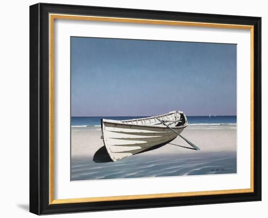 White Boat on Beach-Zhen-Huan Lu-Framed Photographic Print