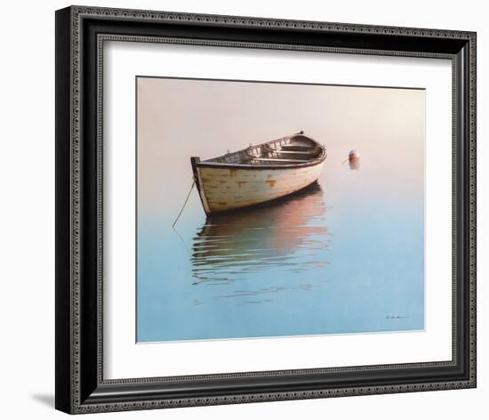 White Boat Reflection-Zhen-Huan Lu-Framed Art Print