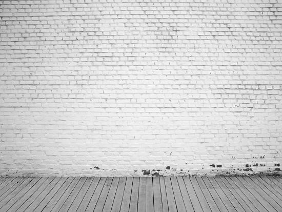 White Brick Wall And Wood Floor Background Photographic Print Vitaliy Pakhnyushchyy Art Com