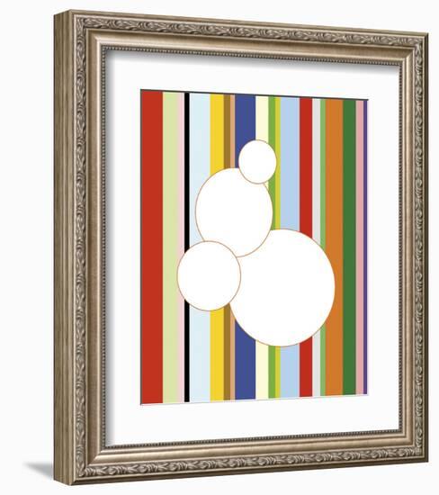 White Bubble on Stripe-Dan Bleier-Framed Art Print