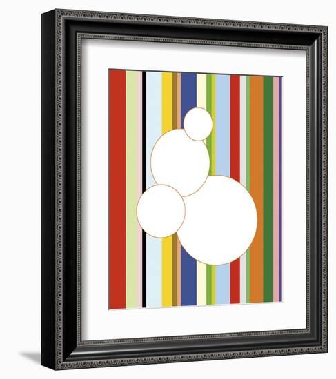 White Bubble on Stripe-Dan Bleier-Framed Art Print