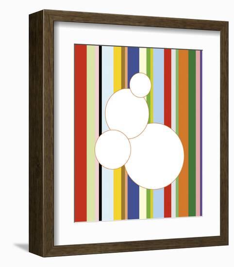 White Bubble on Stripe-Dan Bleier-Framed Art Print