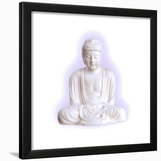 White Buddha-null-Framed Art Print