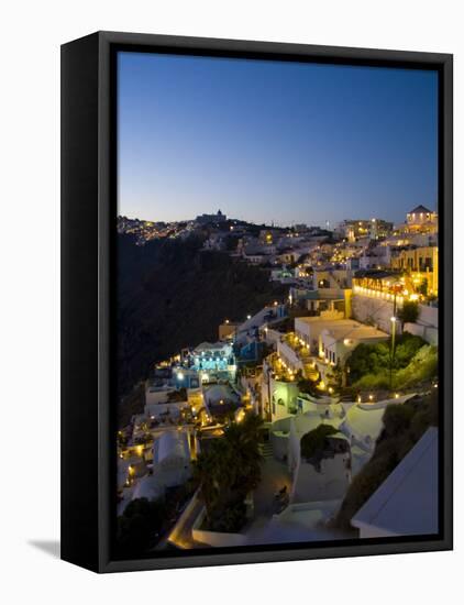 White Buildings at Night, Fira, Santorini, Greece-Bill Bachmann-Framed Premier Image Canvas