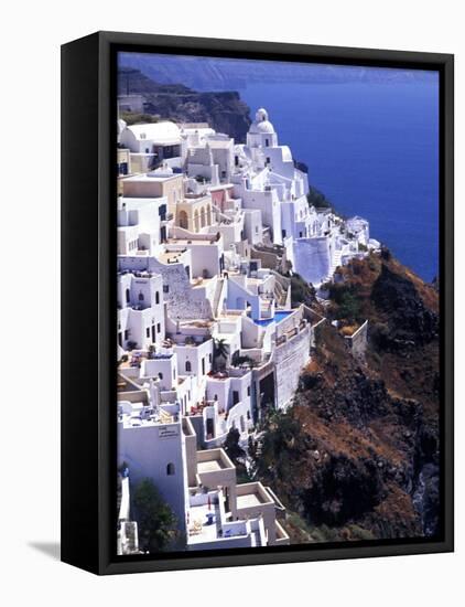 White Buildings in Oia Santorini, Athens, Greece-Bill Bachmann-Framed Premier Image Canvas