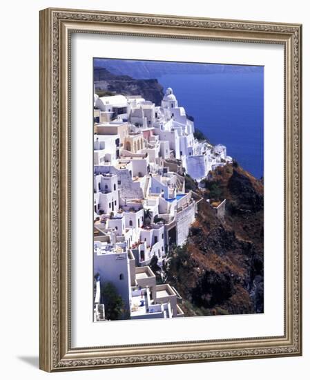 White Buildings in Oia Santorini, Athens, Greece-Bill Bachmann-Framed Photographic Print