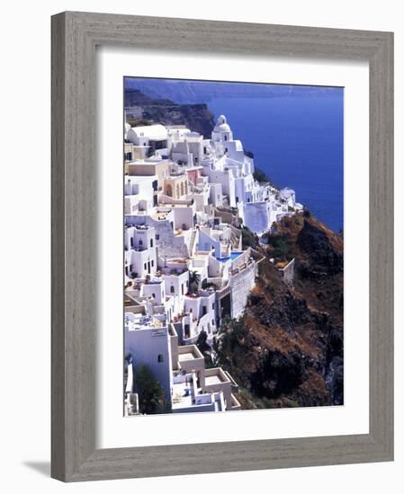 White Buildings in Oia Santorini, Athens, Greece-Bill Bachmann-Framed Photographic Print