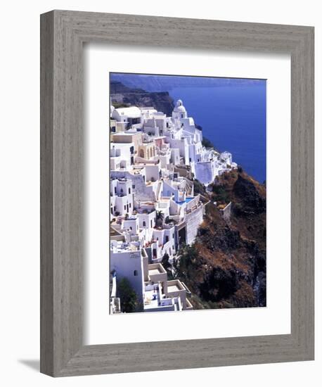 White Buildings in Oia Santorini, Athens, Greece-Bill Bachmann-Framed Photographic Print