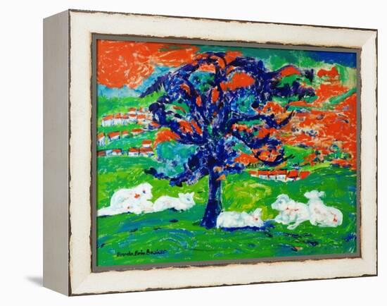 White Bullocks under a Tree-Brenda Brin Booker-Framed Premier Image Canvas