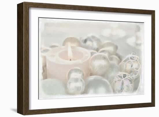 White Candle and Baubles-Cora Niele-Framed Giclee Print