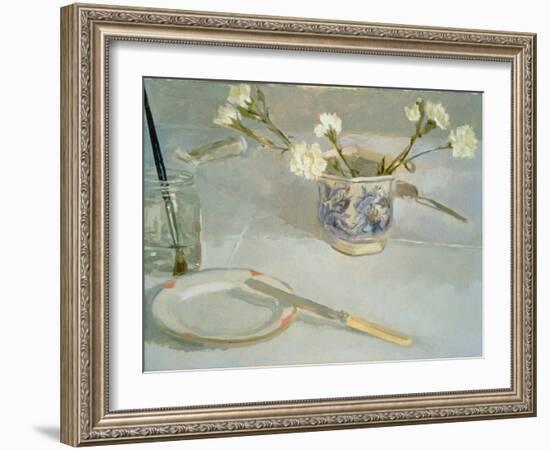 White Carnations in January-Sarah Butterfield-Framed Giclee Print