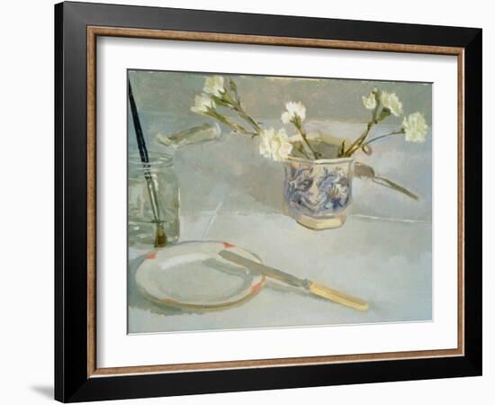 White Carnations in January-Sarah Butterfield-Framed Giclee Print