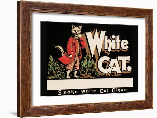 White Cat Brand Cigars-null-Framed Art Print