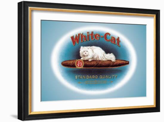 White-Cat Cigars-null-Framed Art Print