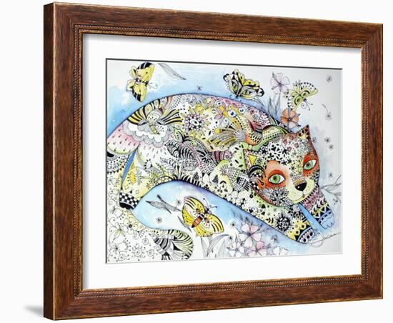 White Cat-Oxana Zaika-Framed Giclee Print