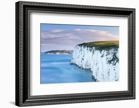 White Chalk Cliffs Near Old Harry Rocks, Jurassic Coast, Dorset, England, United Kingdom-John Alexander-Framed Photographic Print