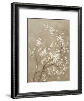 White Cherry Blossom I Neutral Crop Bird-Danhui Nai-Framed Art Print