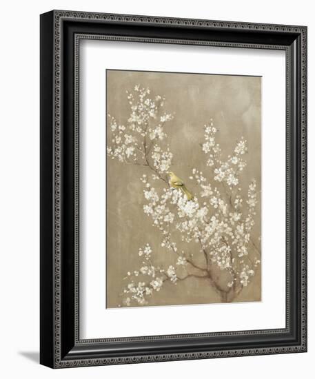 White Cherry Blossom II Neutral Crop Bird-Danhui Nai-Framed Premium Giclee Print