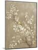 White Cherry Blossom II Neutral Crop Bird-Danhui Nai-Mounted Art Print