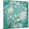 White Cherry Blossoms I on Blue Aged No Bird-Danhui Nai-Mounted Art Print