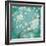 White Cherry Blossoms I on Blue Aged No Bird-Danhui Nai-Framed Premium Giclee Print