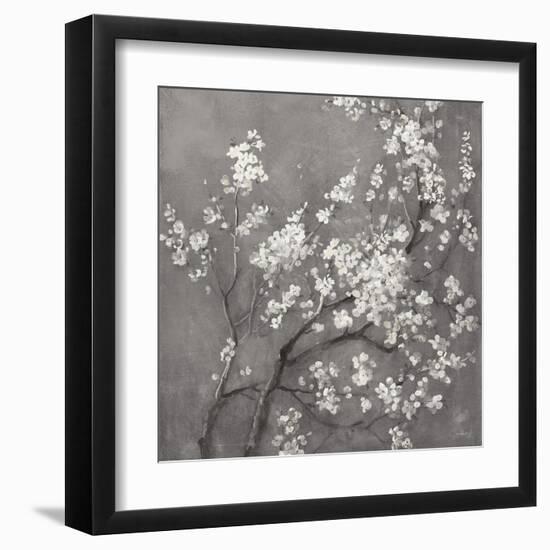White Cherry Blossoms I on Grey Crop-Danhui Nai-Framed Art Print