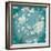 White Cherry Blossoms I on Teal Aged no Bird-Danhui Nai-Framed Art Print