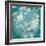 White Cherry Blossoms I on Teal Aged no Bird-Danhui Nai-Framed Art Print