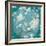 White Cherry Blossoms I on Teal Aged no Bird-Danhui Nai-Framed Art Print