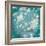 White Cherry Blossoms I on Teal Aged no Bird-Danhui Nai-Framed Premium Giclee Print