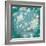 White Cherry Blossoms I on Teal Aged no Bird-Danhui Nai-Framed Premium Giclee Print