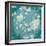 White Cherry Blossoms I on Teal Aged no Bird-Danhui Nai-Framed Premium Giclee Print