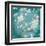 White Cherry Blossoms I on Teal Aged no Bird-Danhui Nai-Framed Art Print