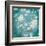 White Cherry Blossoms I on Teal Aged no Bird-Danhui Nai-Framed Art Print