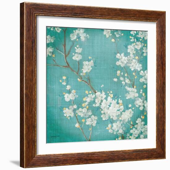 White Cherry Blossoms II on Blue Aged No Bird-Danhui Nai-Framed Premium Giclee Print