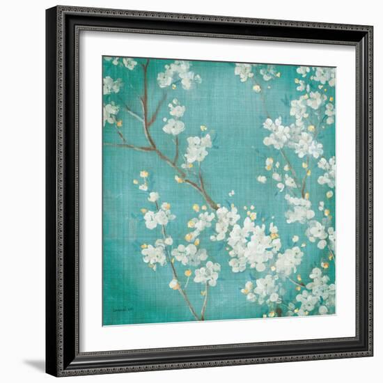 White Cherry Blossoms II on Blue Aged No Bird-Danhui Nai-Framed Premium Giclee Print