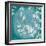 White Cherry Blossoms II on Teal Aged no Bird-Danhui Nai-Framed Premium Giclee Print