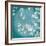 White Cherry Blossoms II on Teal Aged no Bird-Danhui Nai-Framed Art Print