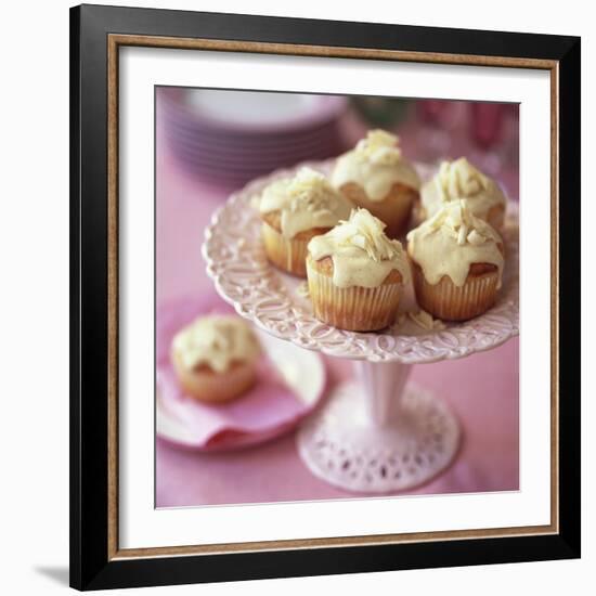 White Chocolate Muffins on Cake Stand-Michael Paul-Framed Photographic Print