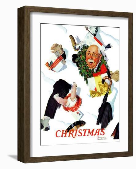 "White Christmas", December 25,1937-Norman Rockwell-Framed Giclee Print