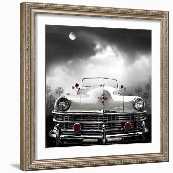 White Chrysler-LARRY BUTTERWORTH-Framed Giclee Print