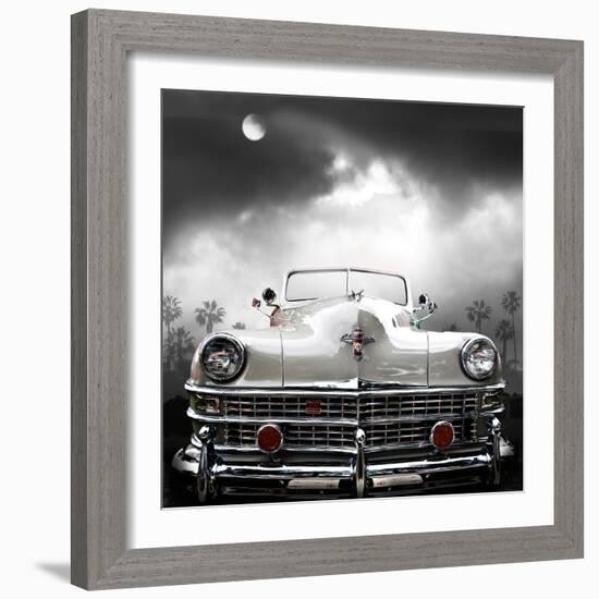 White Chrysler-LARRY BUTTERWORTH-Framed Giclee Print